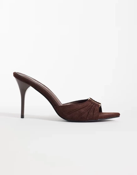 Женские мюли Public Desire Kourtney, коричневые из эко-замши