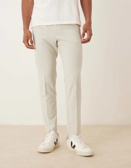 Зауженные костюмные брюки ASOS DESIGN светло-серого цвета light gray