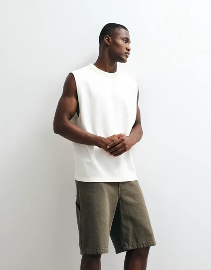 Мужская майка ASOS Design breatheMAX плотная, кремовая