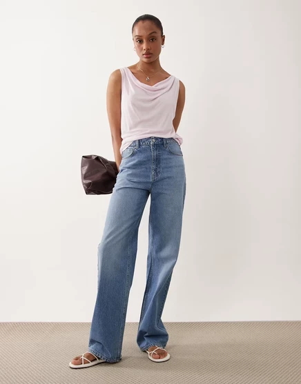 Женские джинсы ASOS Design Tall, широкие, голубые
