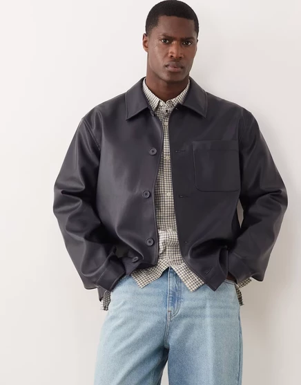 Дужка из искусственной кожи ASOS DESIGN темно-синего цвета