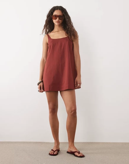 Женское мини-платье ASOS Design, терракотовое