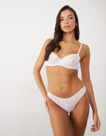 Женские стринги ASOS Design Faye с кружевом, сиреневые