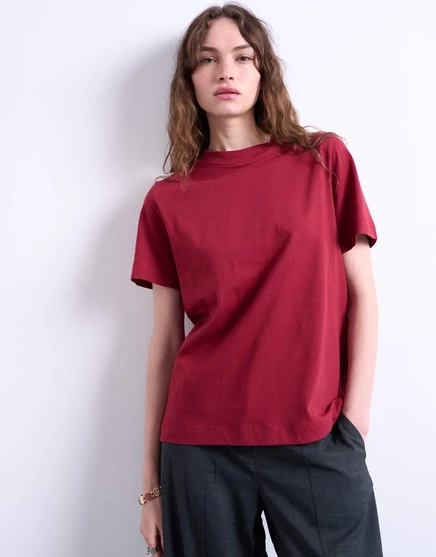 Облегающая футболка Topshop ягодно-красного цвета berry red