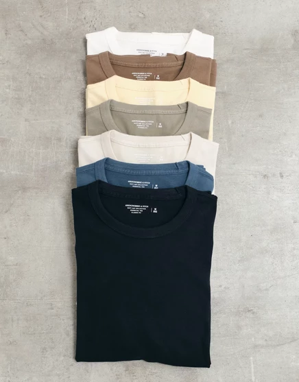 Мужские футболки Abercrombie & Fitch Classic, 7 шт., мультицвет