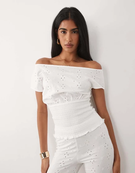 Женский топ ASOS Design с открытыми плечами, белый