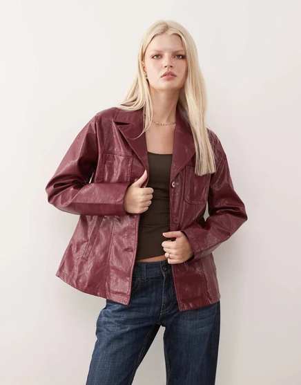 Женский блейзер Reclaimed Vintage 90s, бордовый