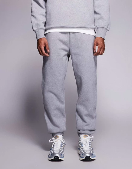 Спортивные штаны ASOS Design оверсайз 400gsm, серый меланж