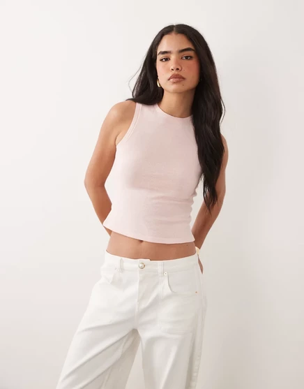 Женская майка ASOS Design тонкой вязки, розовая