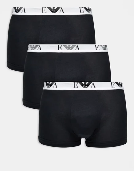 Мужские боксеры Emporio Armani, 3 пары, черные