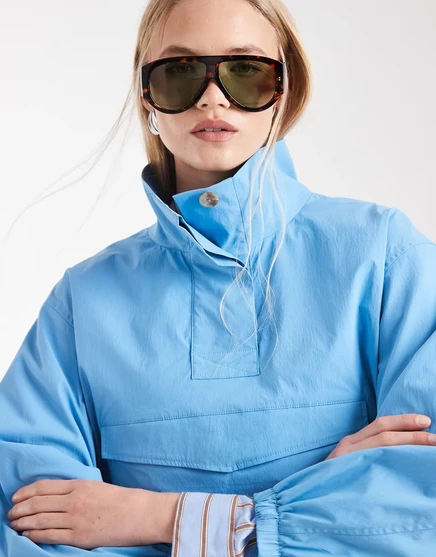 Женская поплиновая ветровка ASOS Design paper touch, светло-голубая