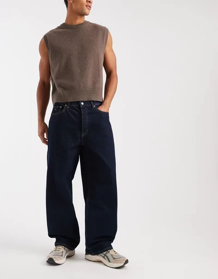 Мужские джинсы Tommy Jeans Theo свободного кроя, темно‑синие