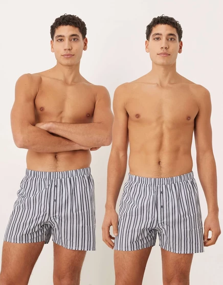 Мужские боксеры ASOS Design 2 шт., темно-синие в полоску