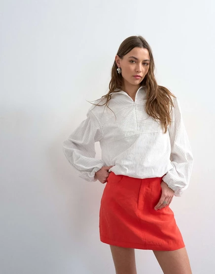 Женская мини-юбка Topshop из купро, красная