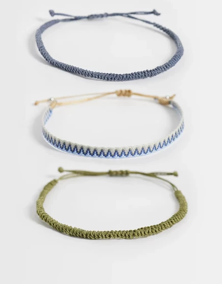 Мужские браслеты ASOS Design, 4 шт., разноцветные