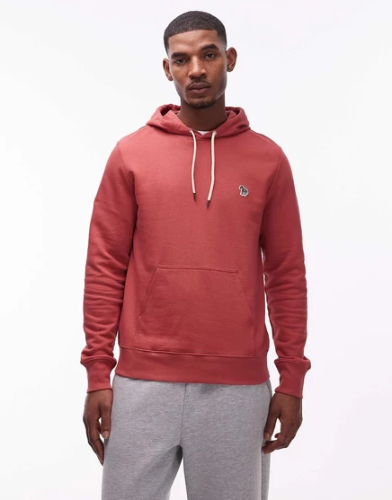 Толстовка с капюшоном PS Paul Smith с логотипом zebra красного цвета red