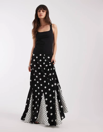 Женская макси-юбка ASOS Design с клиньями, смешанный принт