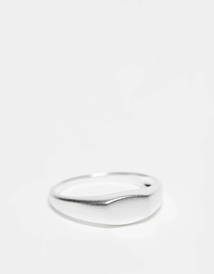 Кольцо-печатка ASOS DESIGN из чистого серебра с матовой отделкой silver