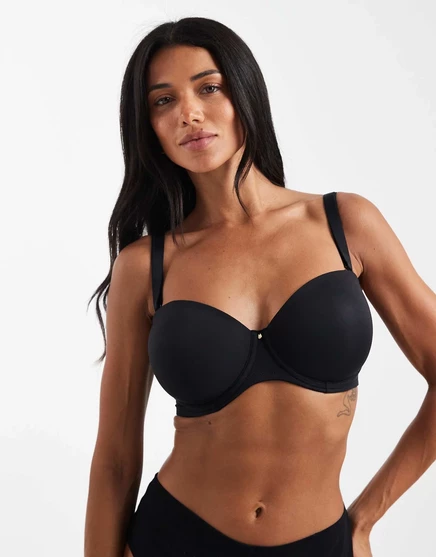 Формованный многослойный бюстгальтер на косточках ASOS DESIGN для увеличения объема груди черного цвета