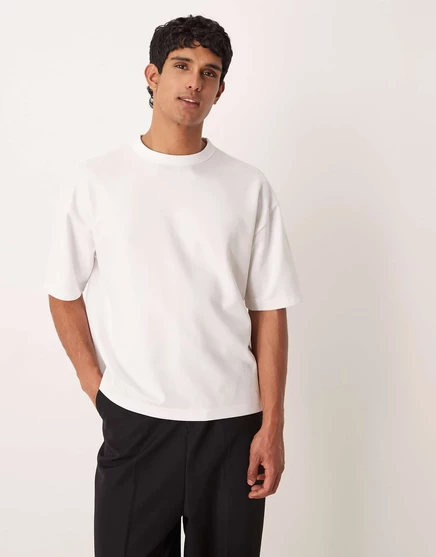 Облегающая футболка большого размера от ASOS DESIGN breatheMAX™ heavyweight из белой хлопчатобумажной смеси white