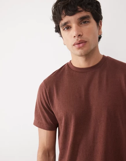 Мужская футболка ASOS Design льняного эффекта, коричневая