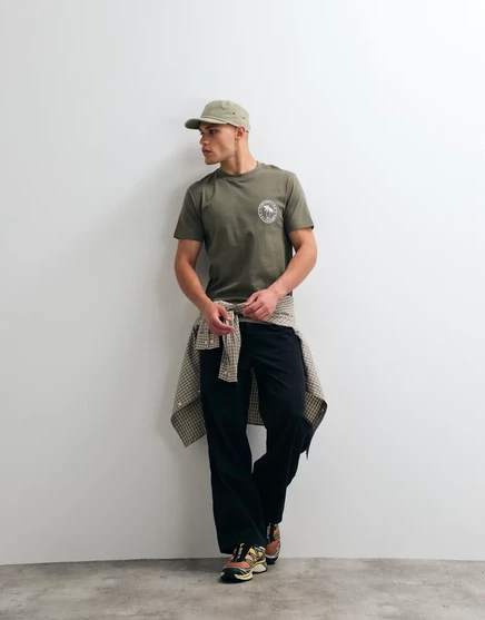 Мужская футболка ASOS Design с принтом пальмы, оливковая