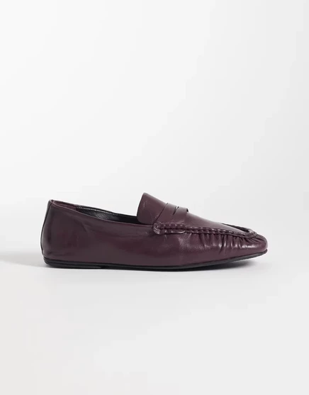 Женские лоферы ASOS Design Micha кожаные, бордовые