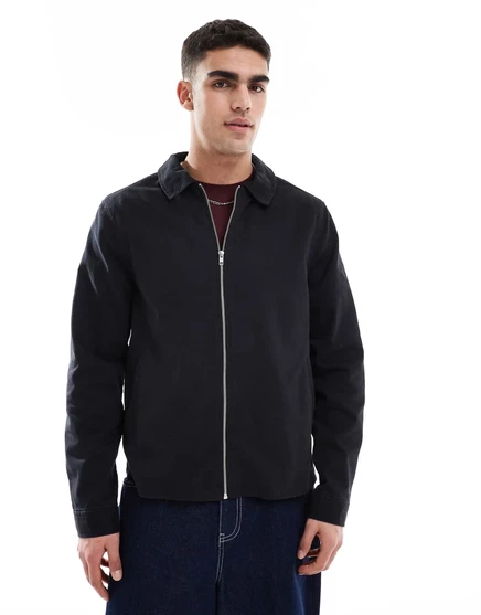 ДИЗАЙНЕРСКАЯ куртка harrington от ASOS черного цвета black