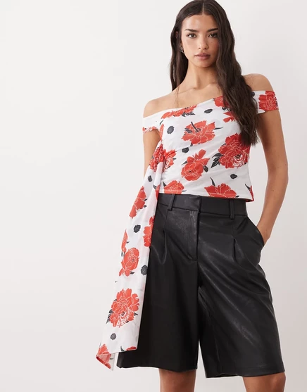 Женский топ ASOS Design с открытыми плечами, цветочный
