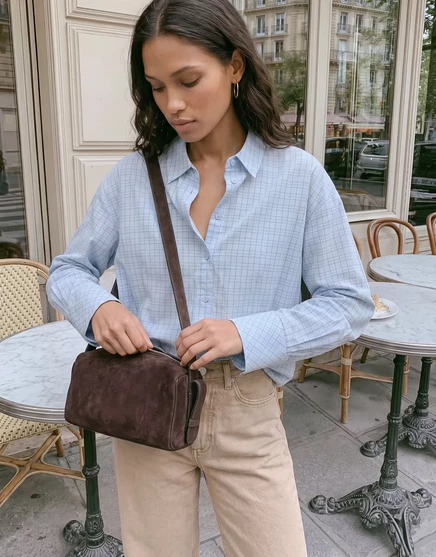 Женская рубашка Vero Moda Jima в мелкую клетку, голубая