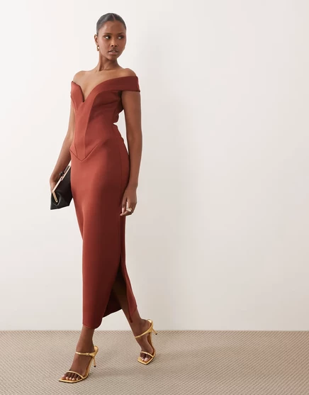 Женское миди-платье Asos Design, красное