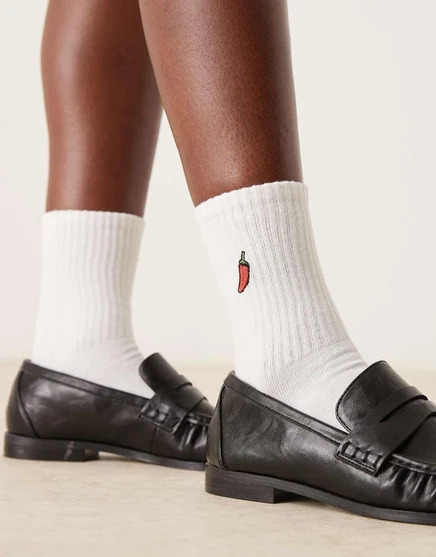 Носки ASOS DESIGN chili design белого цвета white