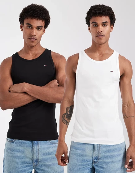 Мужские майки Tommy Jeans 2 шт. притал., экрю/черная