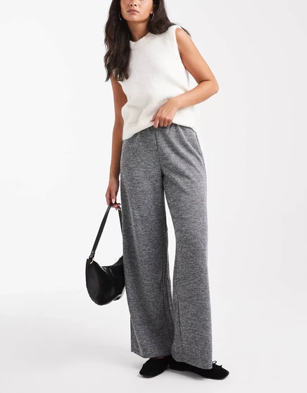 Свободные облегающие брюки Vero Moda в полоску с солью и перцем