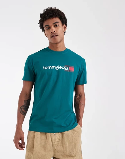 Мужская футболка Tommy Jeans с логотипом DNA, полярный бирюзовый