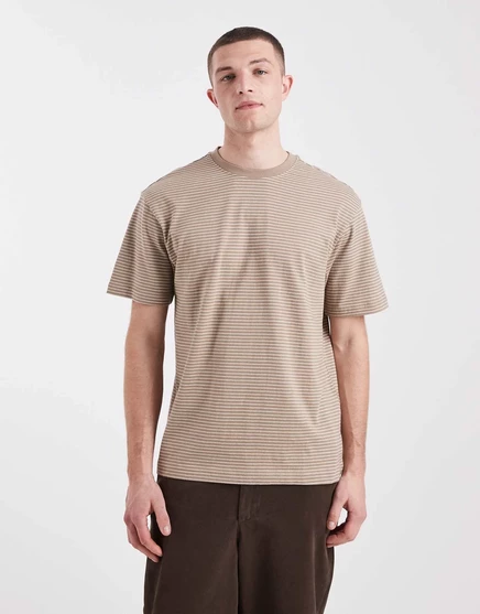 Футболка свободного кроя ONLY &SONS в темно-серую полоску desert taupe