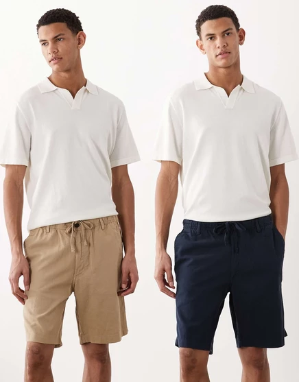 Мужские шорты Jack & Jones, 2 шт., льняной микс, бежевый/тёмно-синий