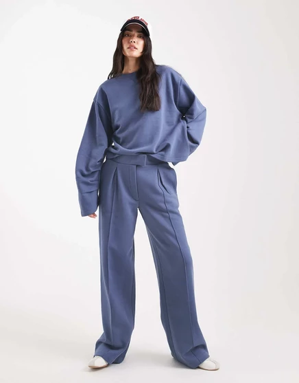 ДИЗАЙНЕРСКИЕ спортивные брюки ASOS оверсайз, сшитые на заказ из синего денима с откидной спинкой и детализированными швами navy