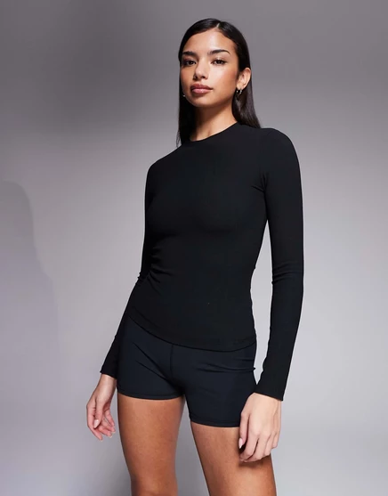 Женский термо-лонгслив ASOS 4505 с флисом, черный