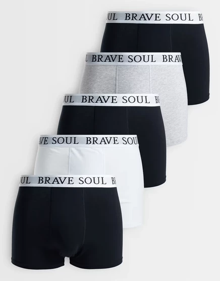 Мужские боксеры Brave Soul 5 шт., черно-бело-серые