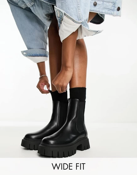 Женские челси ASOS DESIGN Anthem широкие, черные