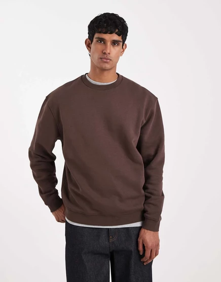 Свитшот ASOS DESIGN essential свободного кроя коричневого цвета  bracken