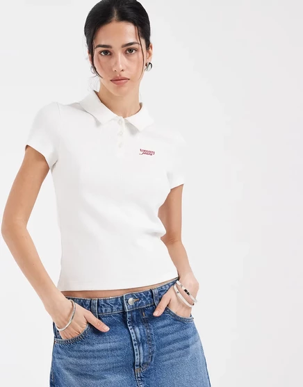 Женское поло Tommy Jeans с логотипом в виде звезды, экрю