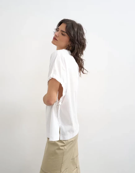 Женская футболка TopShop Hybrid с завязками, белая