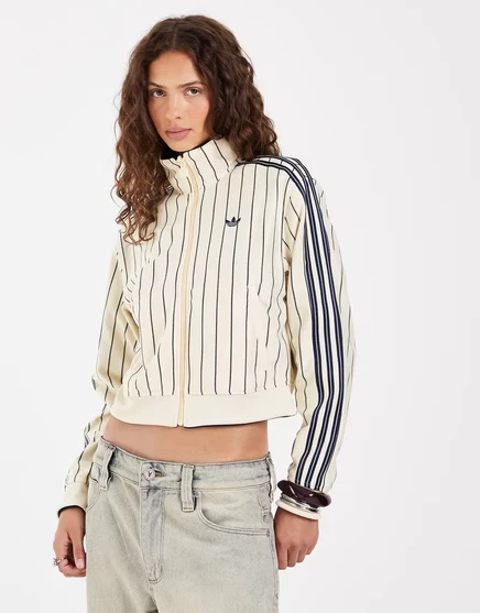 Женская куртка Adidas Originals Firebird в тонкую полоску, ванильная