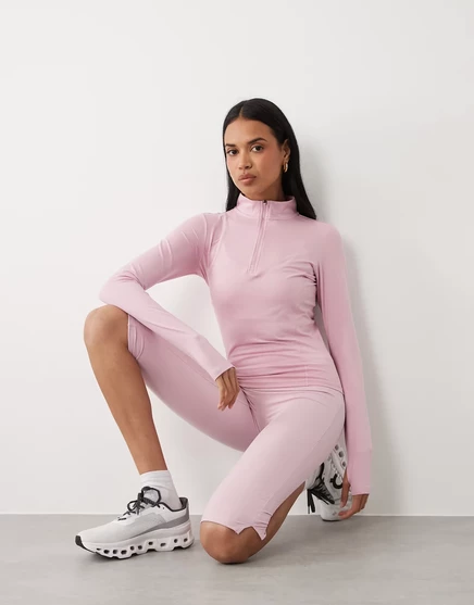 Женский спортивный топ Gina Tricot с молнией, пыльно-розовый