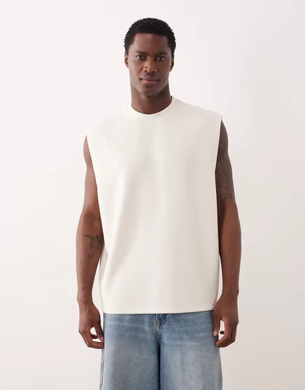 Мужская майка ASOS Design из интерлока, слоновая кость