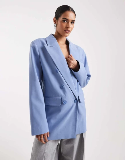 Женский пиджак ASOS Design широкого кроя, синий