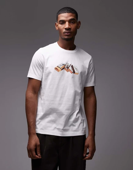 Футболка PS Paul Smith с рисунком в виде спичек белого цвета white