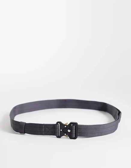 Мужской ремень ASOS Design Slim Utility с пряжкой, темно-серый